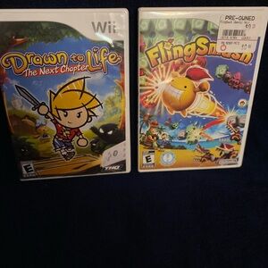Nintendo Wii Games: Drawn to Life The Next Chapter & FlingSmash - White